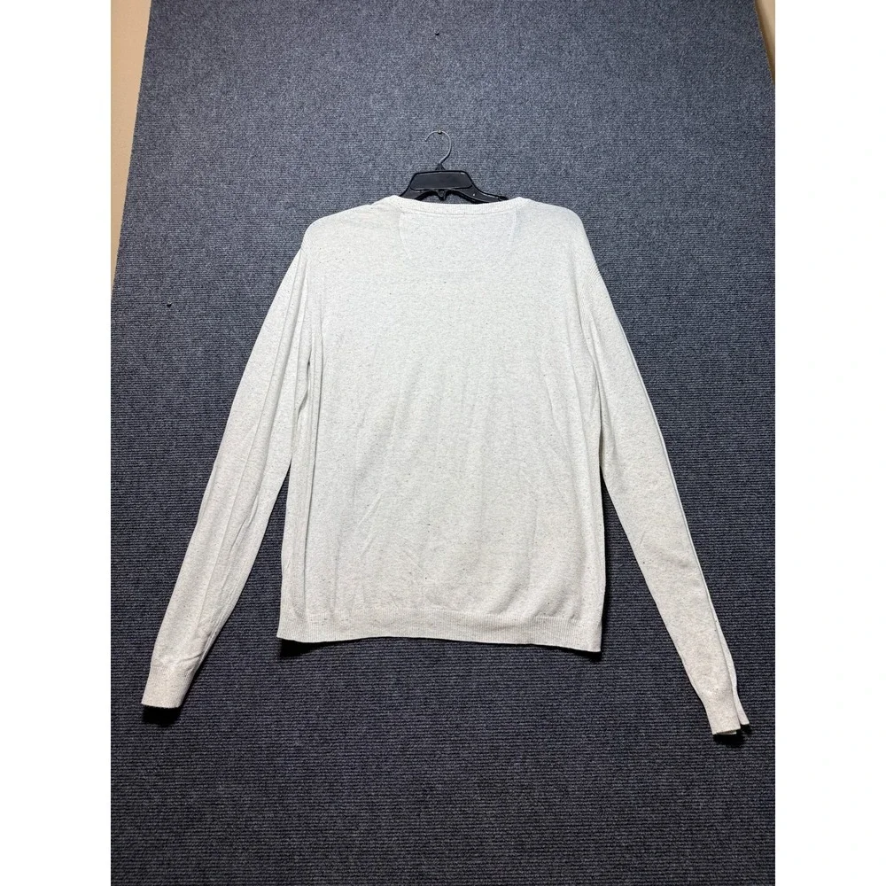 Diesel V-Neck Sweater Mens XXL Grey Good Speckled Knit Long Sleeve